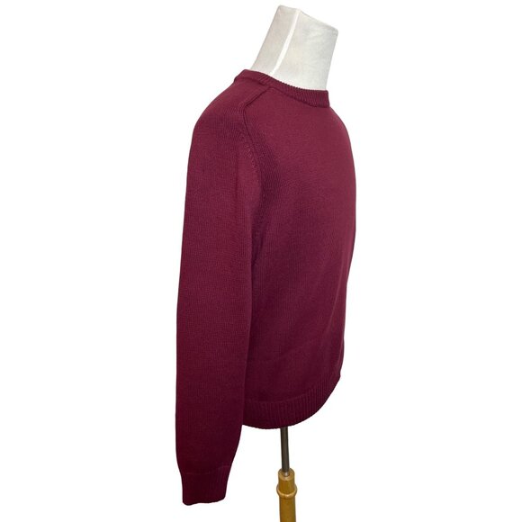 J.Crew Men's Wine Red Crewneck Plush Knit Fabric Sweater Sz L- NWT - Picture 2 of 7